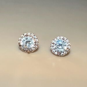 Elegant Rose Gold Stud Earrings (over sterling silver)